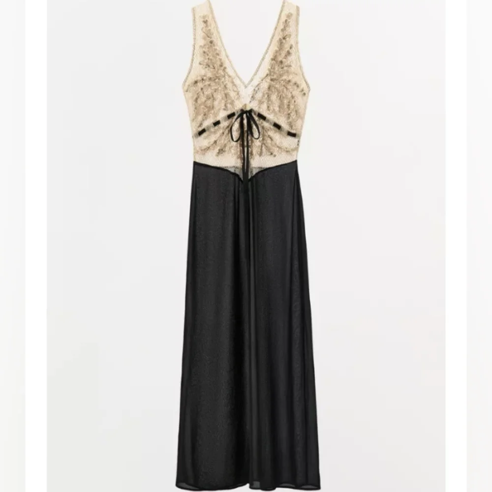 Zara Beaded Texture Combination Dress - Picture 7 of 11